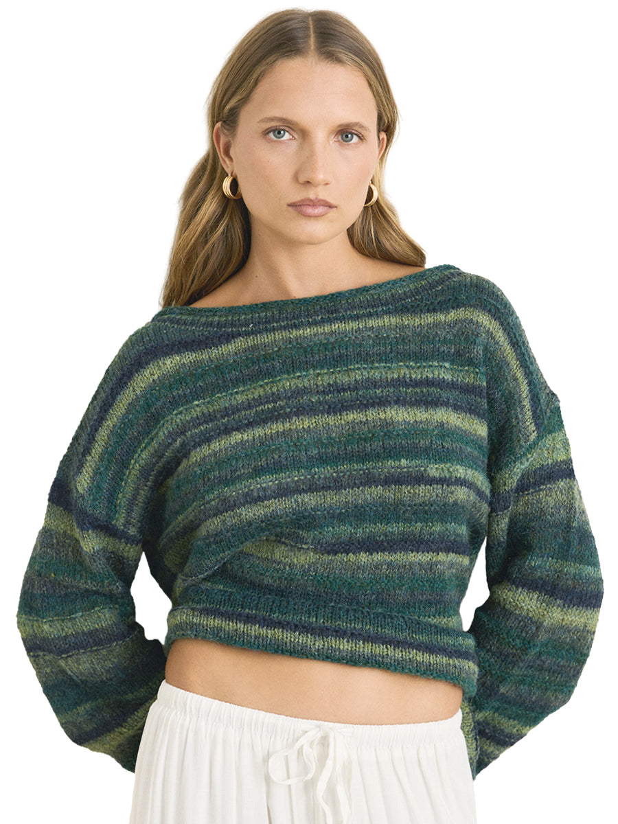 Baklava Striped Sweater - Olive