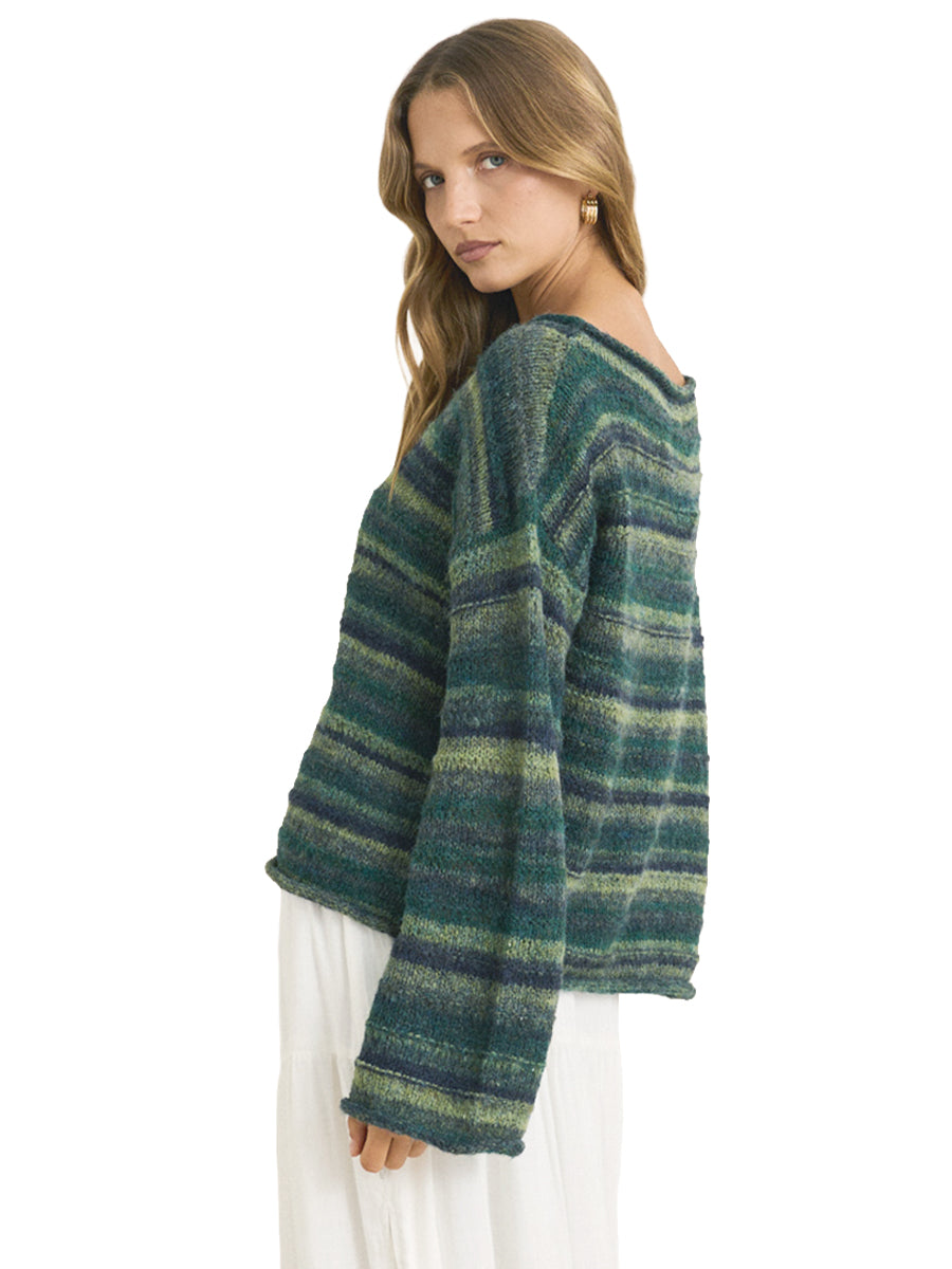 Baklava Striped Sweater - Olive