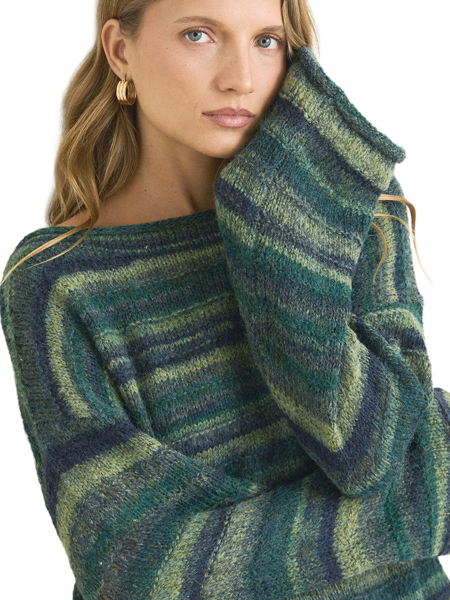 Baklava Striped Sweater - Olive
