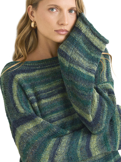 Baklava Striped Sweater - Olive