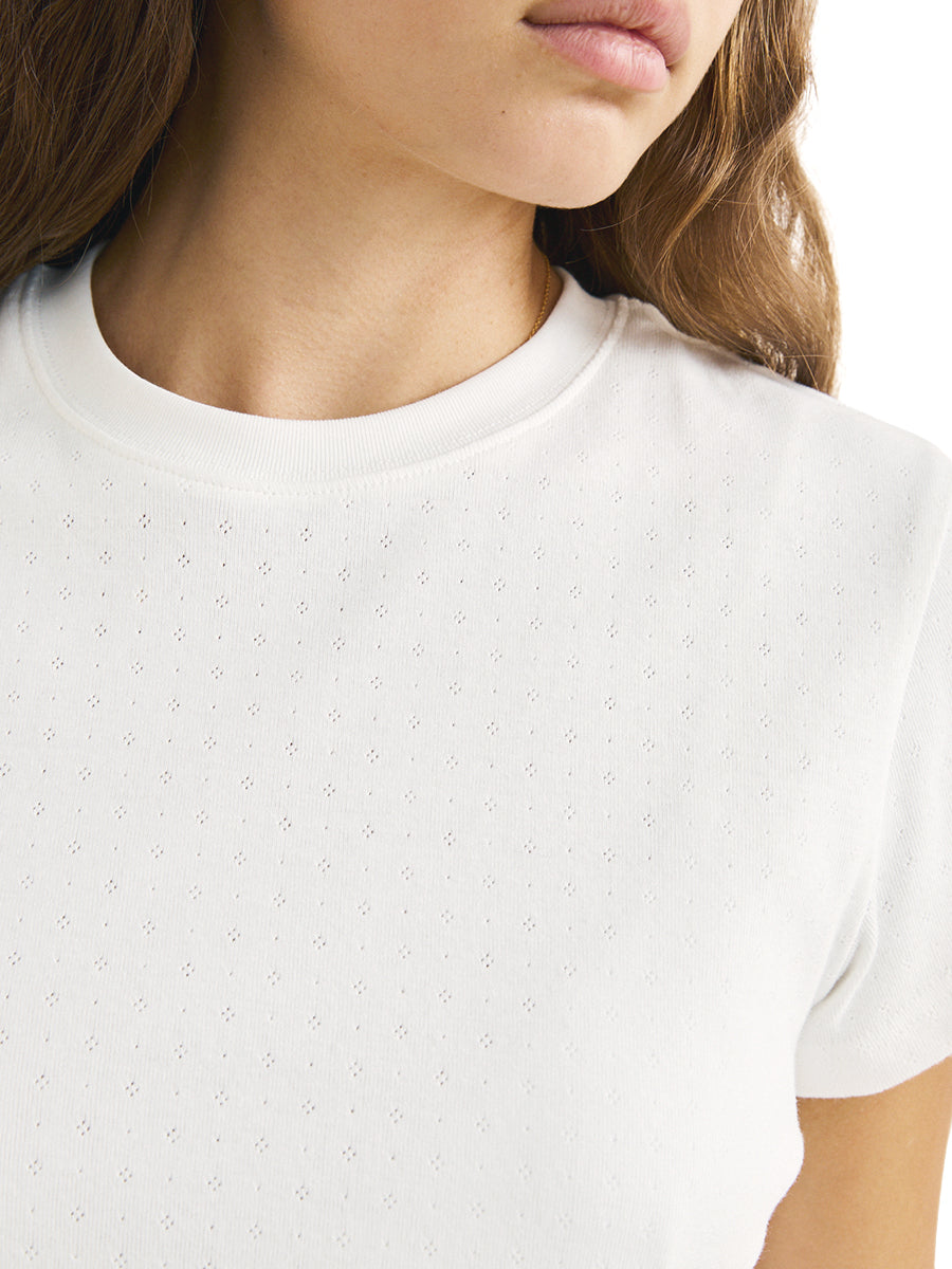 Bennie Pointelle Tee - White