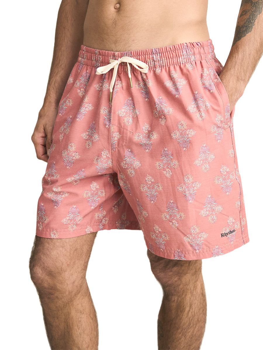 Bouquet Beach Shorts - Rust