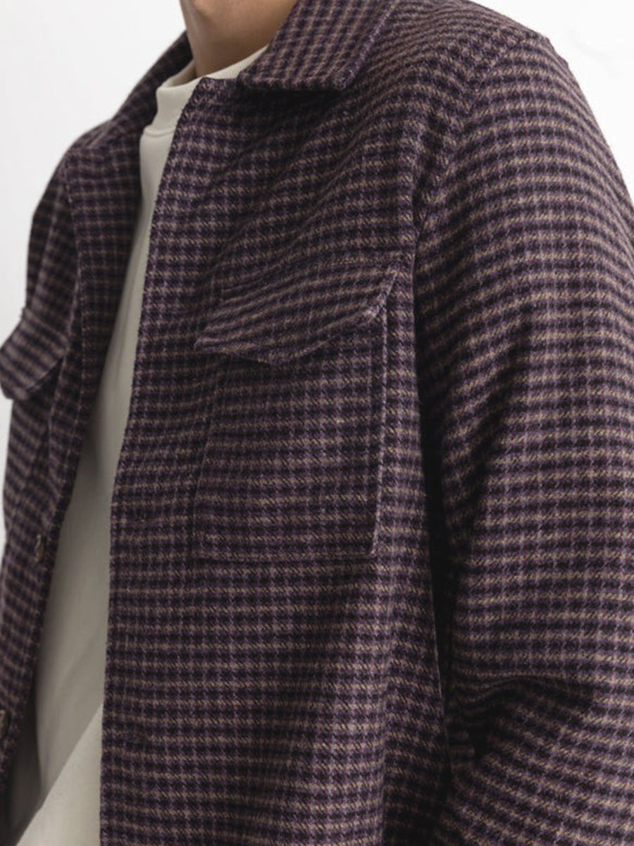 Check Overshirt - Plum