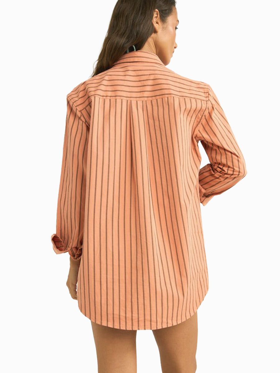 Chica Stripe Shirt - Coral