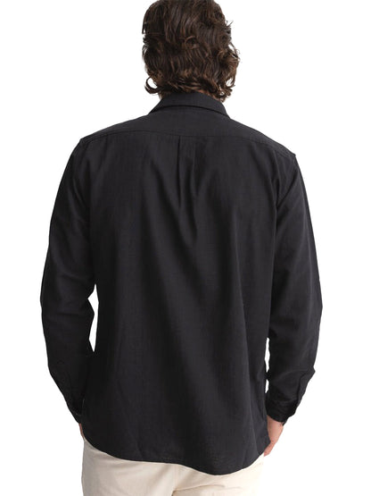 Classic Linen Long Sleeve Shirt - Vintage Black