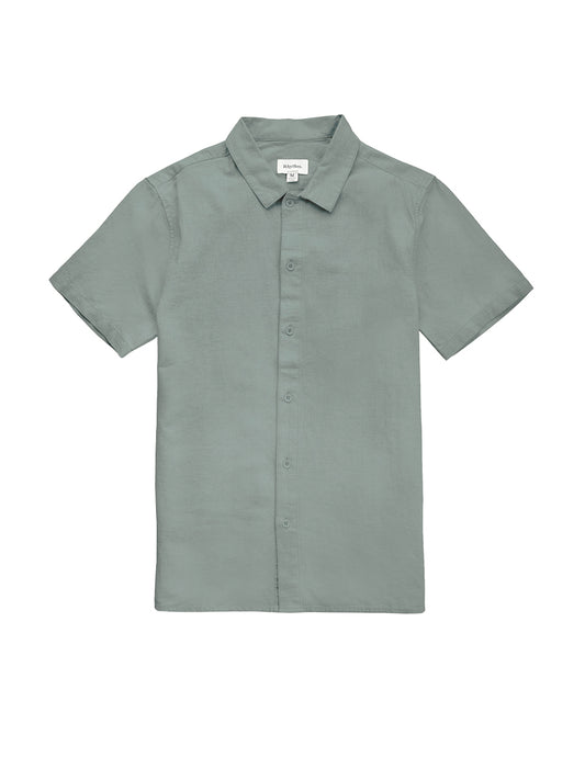 Classic Linen Short Sleeve Shirt - Seafoam