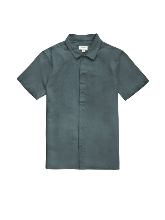 Classic Linen Short Sleeve Shirt - Silver Pine