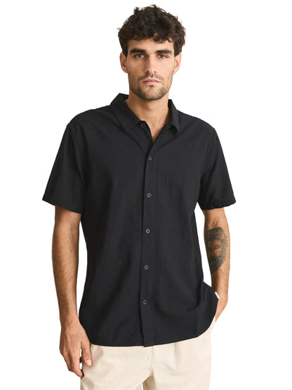 Classic Linen Short Sleeve Shirt - Vintage Black
