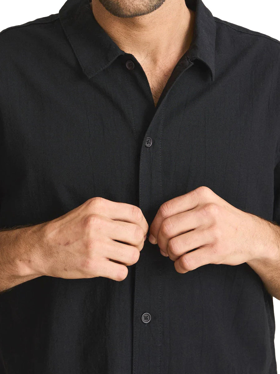 Classic Linen Short Sleeve Shirt - Vintage Black