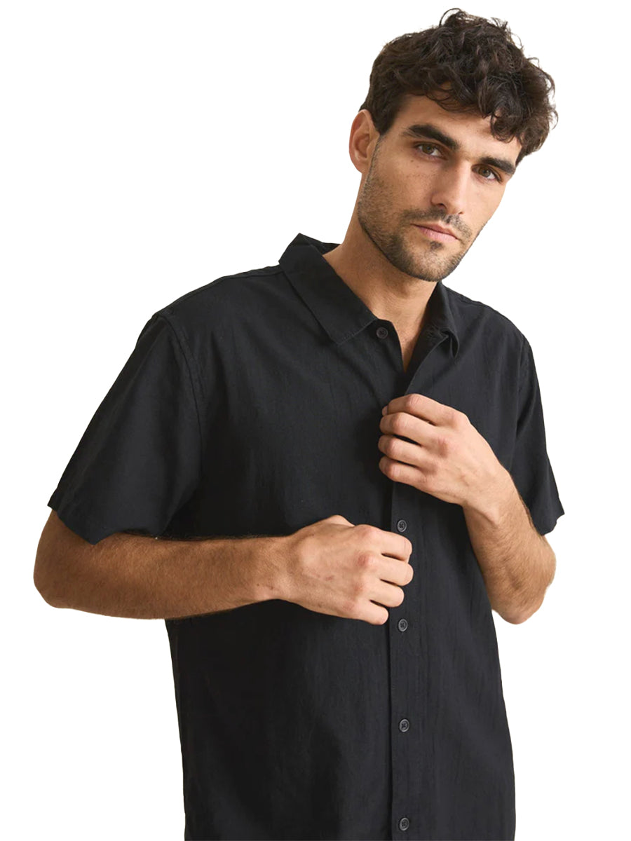 Classic Linen Short Sleeve Shirt - Vintage Black
