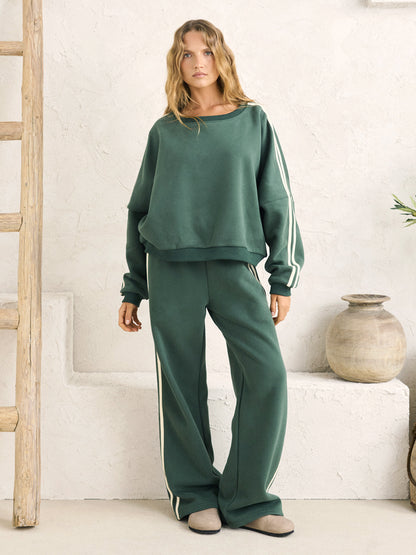 Contrast Track Sweatshirt - Hunter