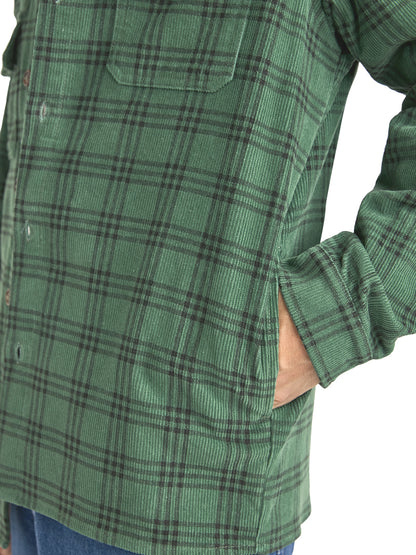 Cord Check Overshirt - Green