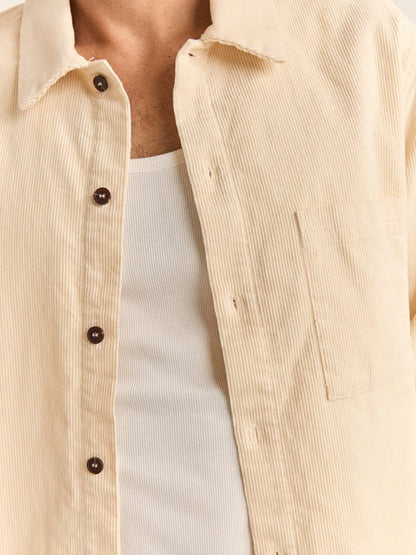 Cord Long Sleeve Shirt - Natural