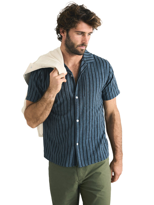 Crux Short Sleeve Shirt - Indigo Stripe