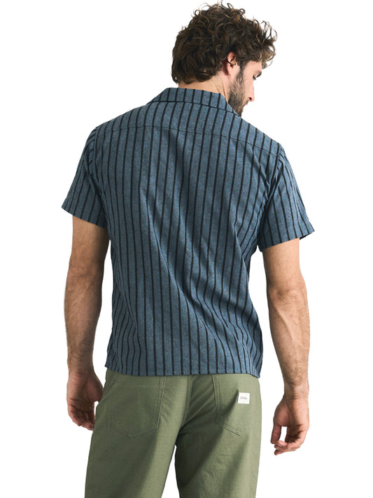 Crux Short Sleeve Shirt - Indigo Stripe