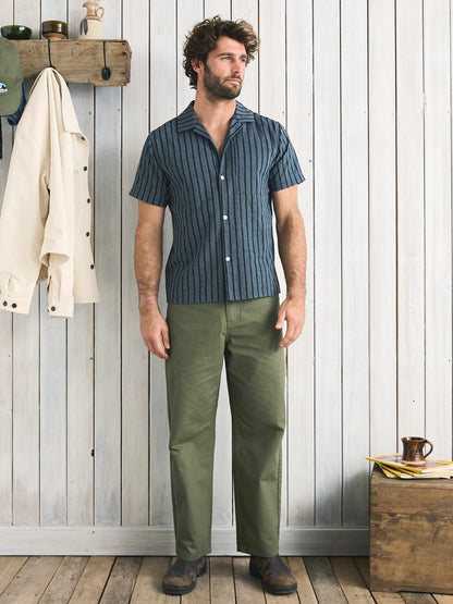 Crux Short Sleeve Shirt - Indigo Stripe