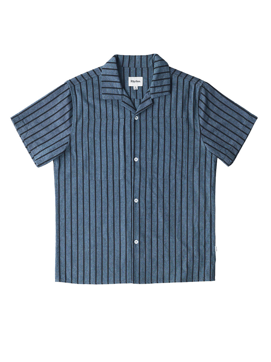 Crux Short Sleeve Shirt - Indigo Stripe