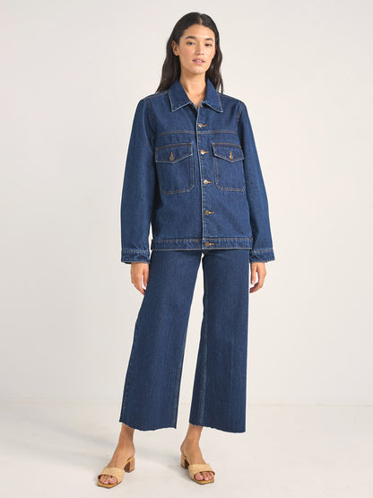 Demi Oversized Denim Jacket - Indigo