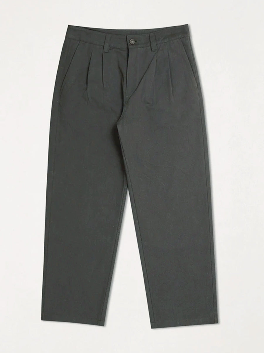 Double-Pleat Twill Trouser - Vintage Black