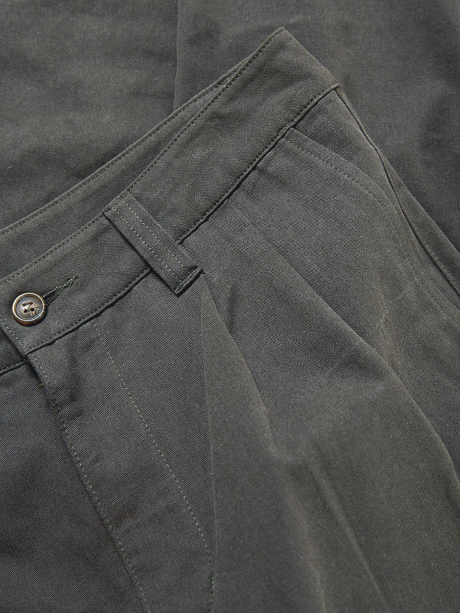 Double-Pleat Twill Trouser - Vintage Black