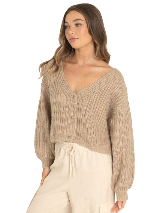 Eadie Oversized Knit Cardigan - Cream