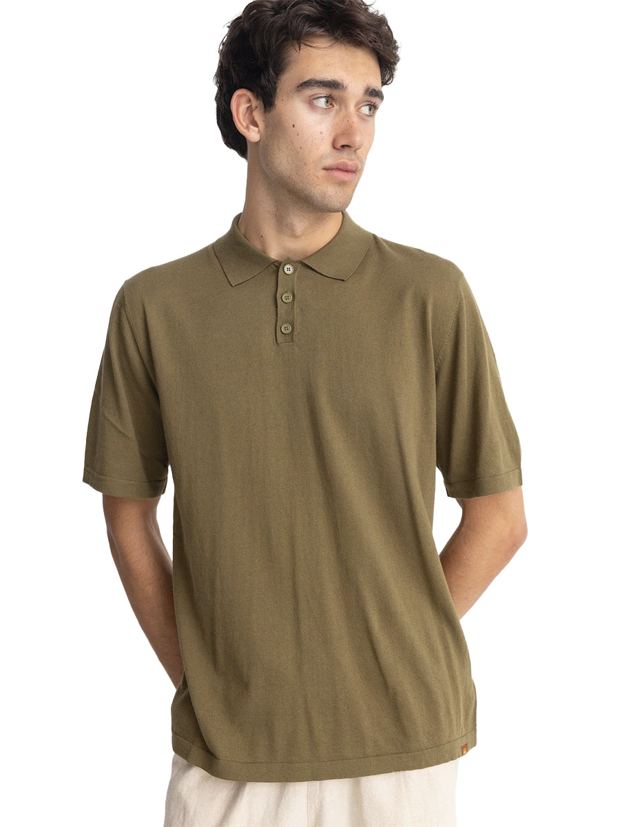 Essential Knit Polo - Olive