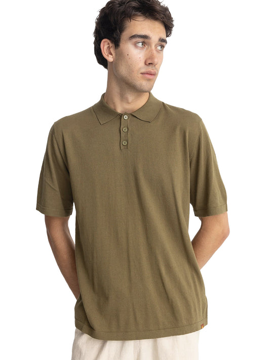 Essential Knit Polo - Olive