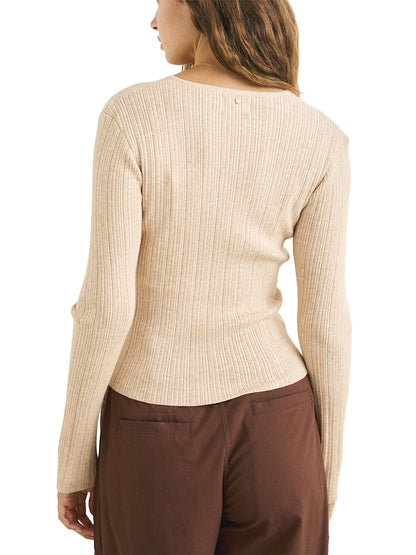 Essential Long Sleeve Knit Top - Oat