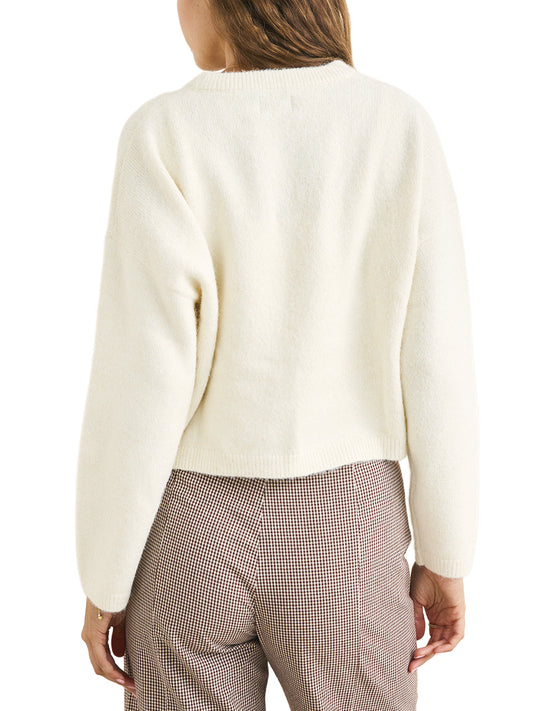 Estelle Fluffy Crew Sweater - Cream