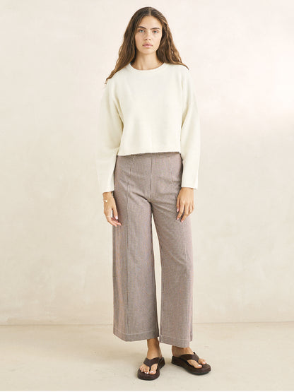 Estelle Fluffy Crew Sweater - Cream