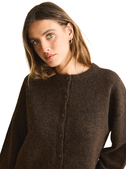 Estelle Fluffy Cardigan - Chocolate