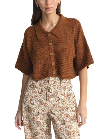 Evermore Knit Shirt - Caramel