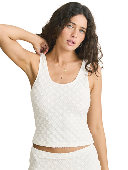 Gigi Lace Scoop Neck Tank - White