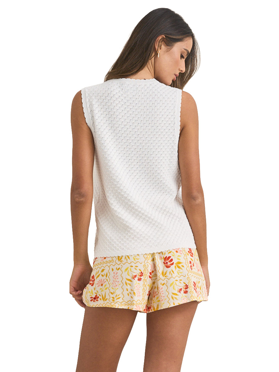 Gigi Longline Knit Vest - White