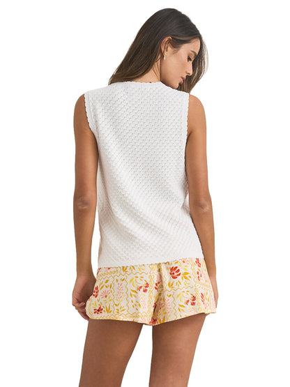 Gigi Longline Knit Vest - White