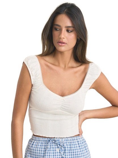 Gracie Sweetheart Top - White