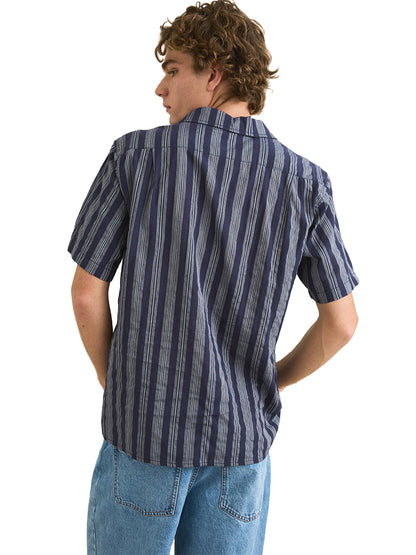 Harbor Stripe Short Sleeve Shirt - Navy