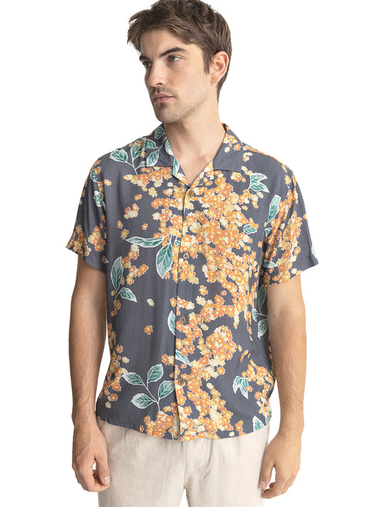 Isle Floral Short Sleeve Shirt - Dark Navy