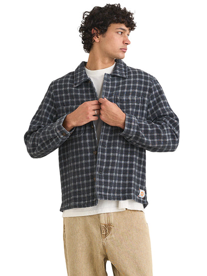 Jacquard Check Long Sleeve Shirt - Charcoal