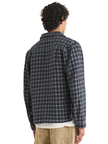 Jacquard Check Long Sleeve Shirt - Charcoal