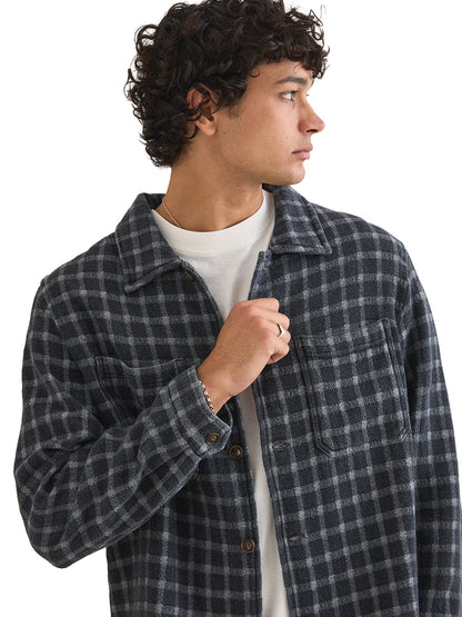 Jacquard Check Long Sleeve Shirt - Charcoal