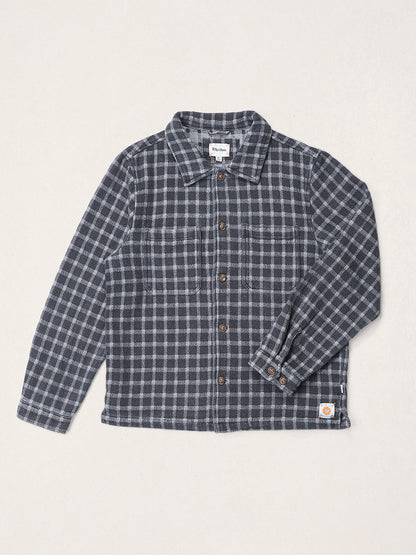 Jacquard Check Long Sleeve Shirt - Charcoal