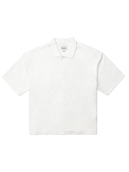 Leads Relaxed Check Short Sleeve Shirt - White
