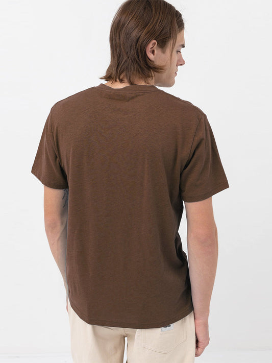 Linen Short Sleeve T-Shirt - Brown