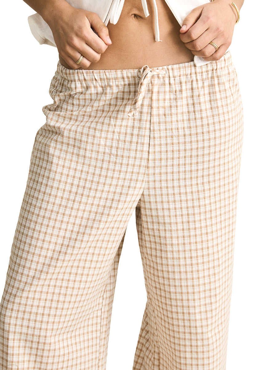 London Check Beach Pants - Natural