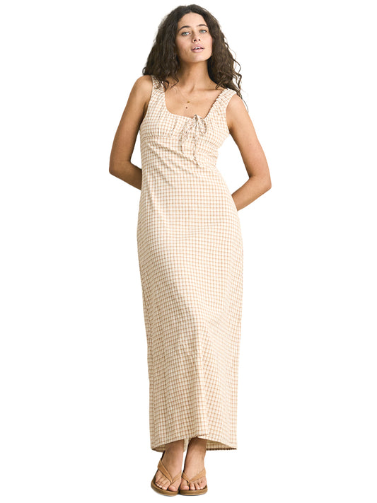 London Check Maxi Dress - Natural