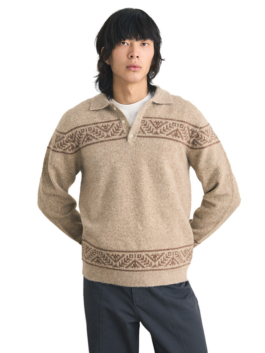 Long Reach Jacquard Knit - Natural