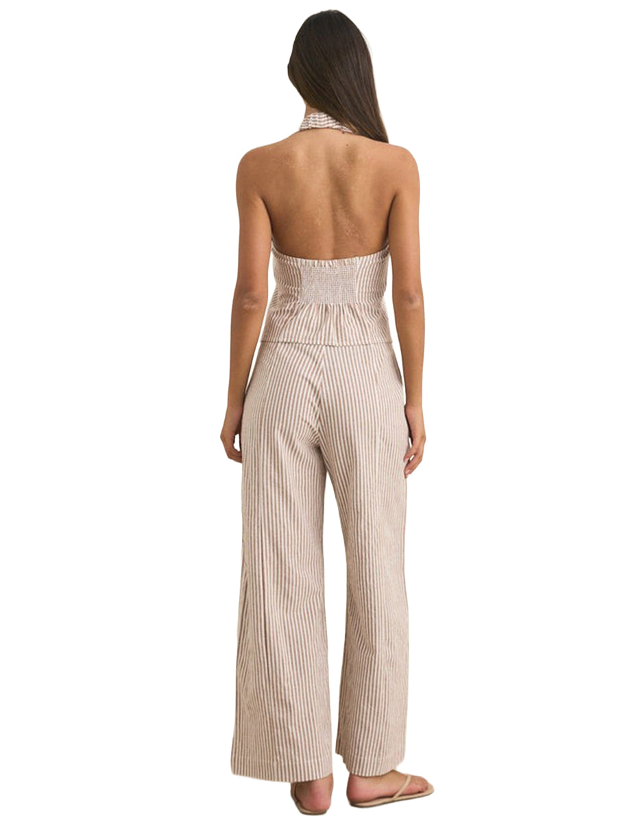 Louise Wide-Leg Pants - Tan