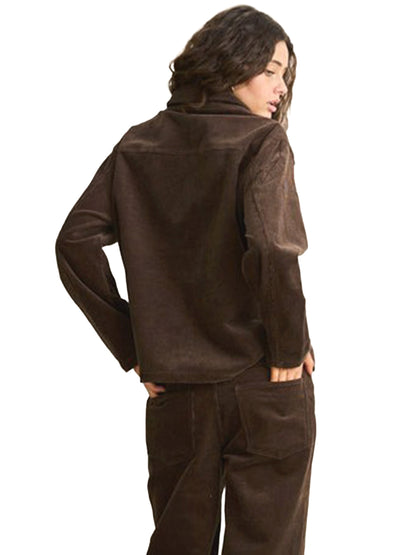 Luca Cord Shacket - Chocolate
