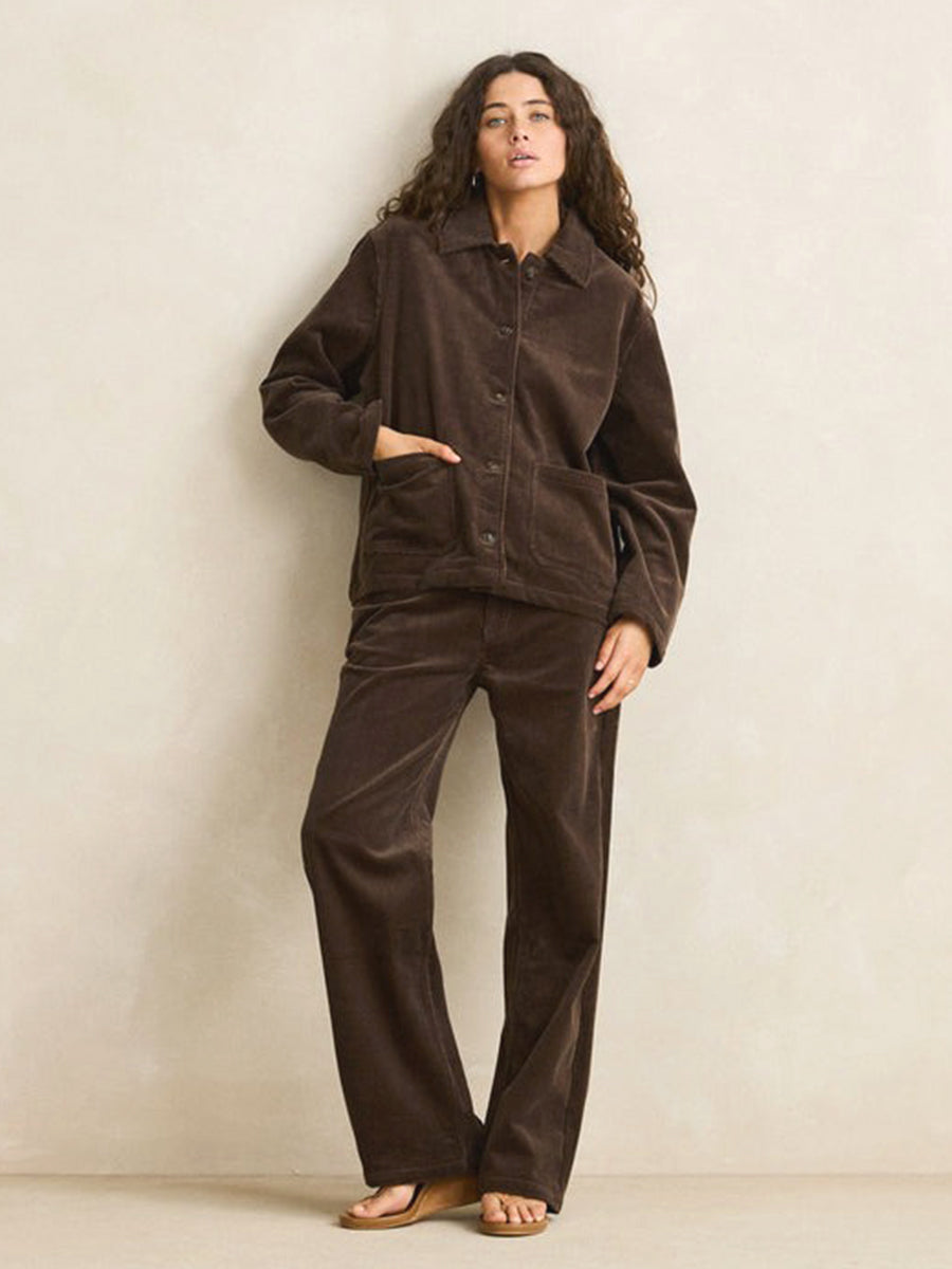 Luca Cord Shacket - Chocolate